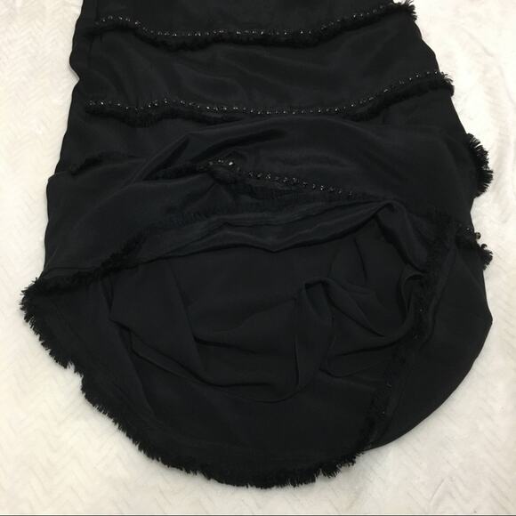 Magaschoni Black Silk Beaded Shift Dress 6 - Picture 7 of 7